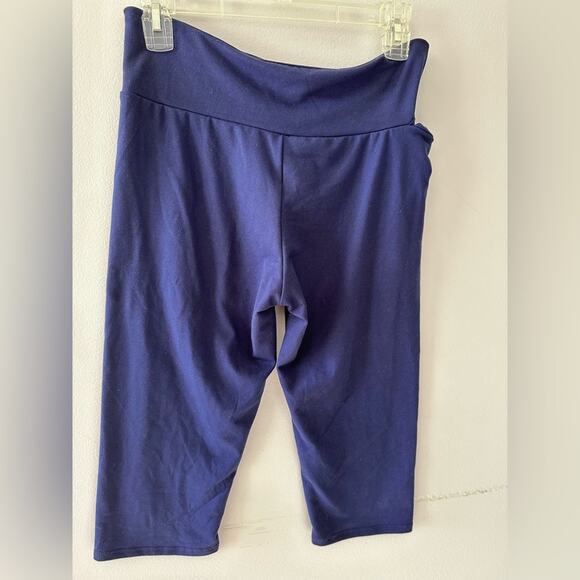 Stretch is Comfort Leggings Womens Medium Blue Capri Pocket High Rise Athleisure - Picture 4 of 8